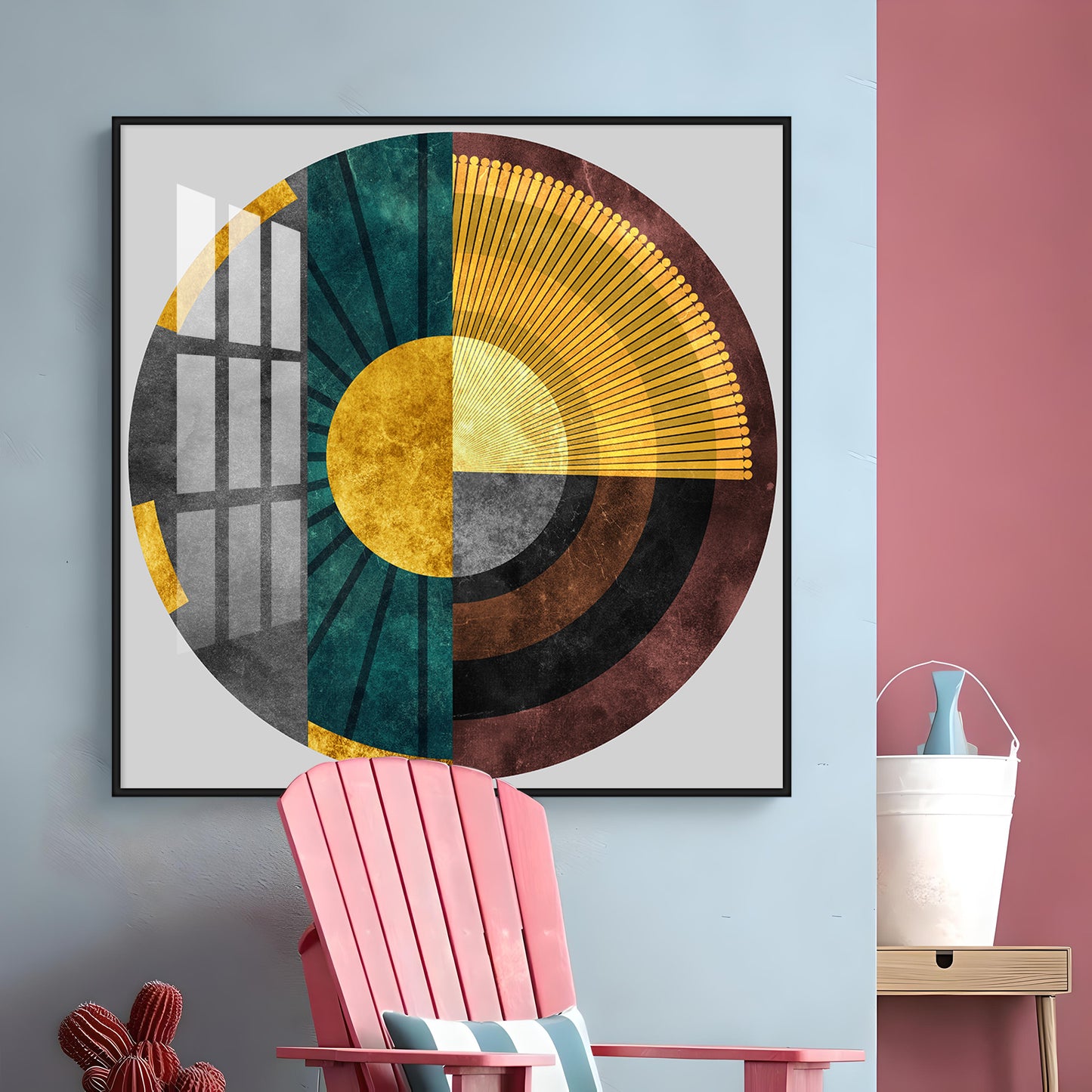 Circular Artistry Premium Acrylic Square Wall Art