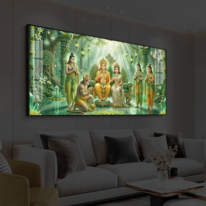 Siya Ram Ji Modern Luxury Backlight Horizontal Wall Art