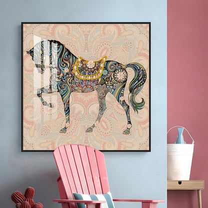 Traditional Horse Premium Acrylic Square Wall Art