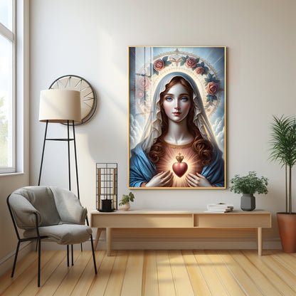 Sacred Heart Serenity Premium Acrylic Vertical Wall Art