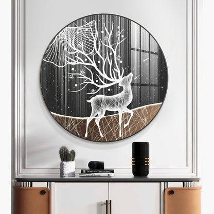 Radiance Deer Premium Acrylic Round Wall Art