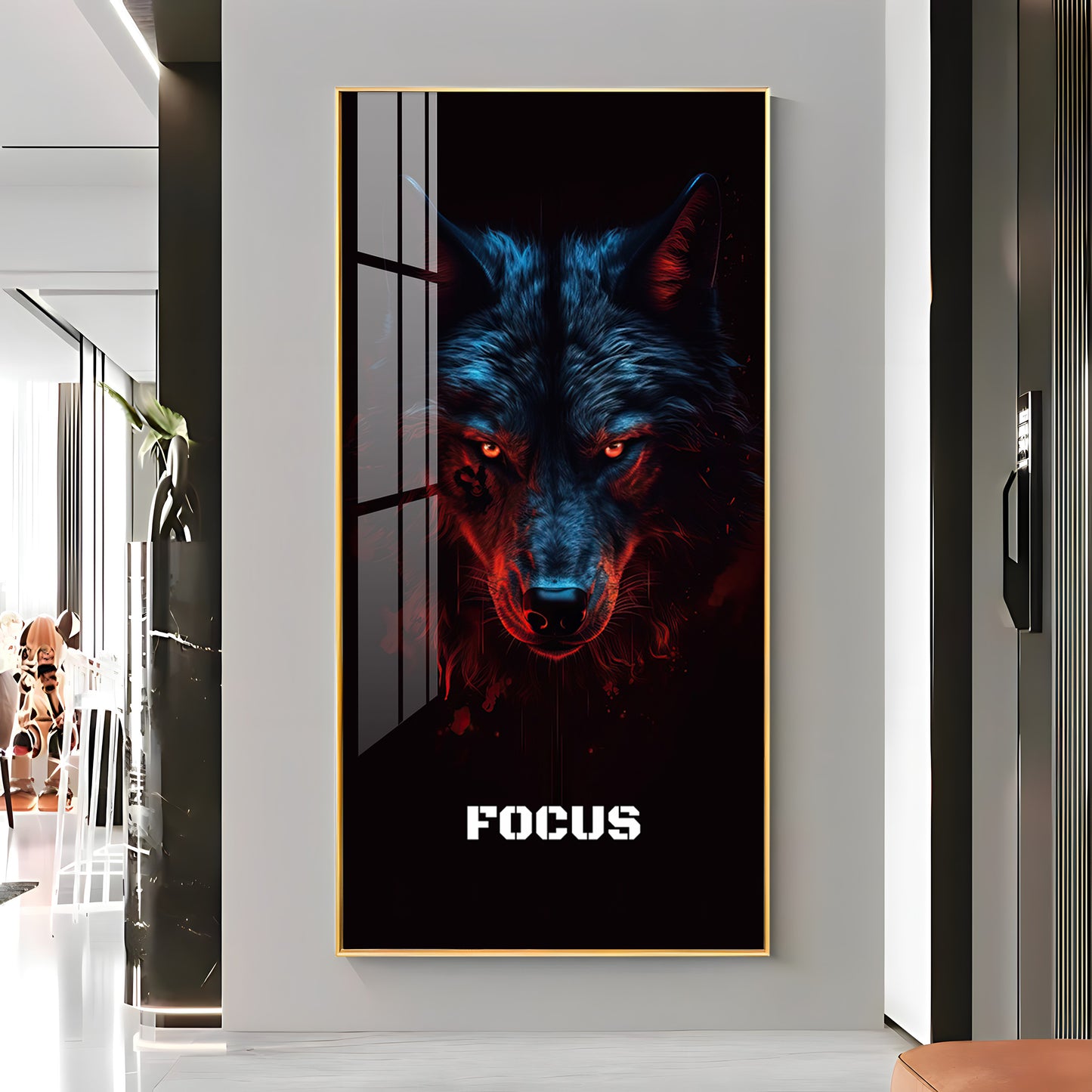 Alpha Wolf Premium Acrylic Vertical Wall Art