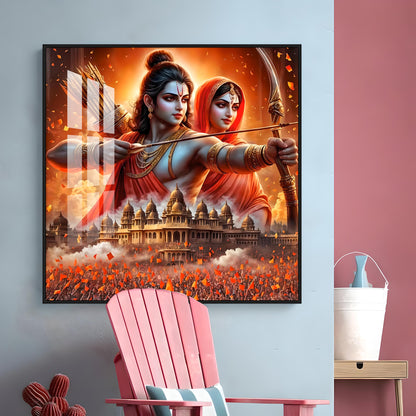 Ram and Sita Premium Acrylic Square Wall Art