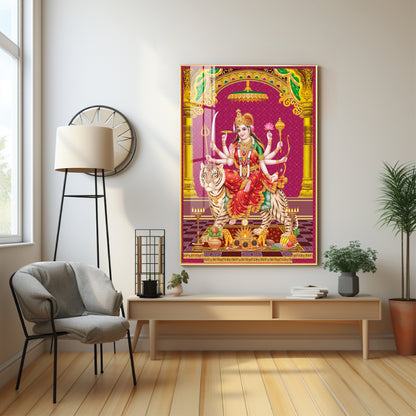 Maa Durga Spirit Premium Acrylic Vertical Wall Art