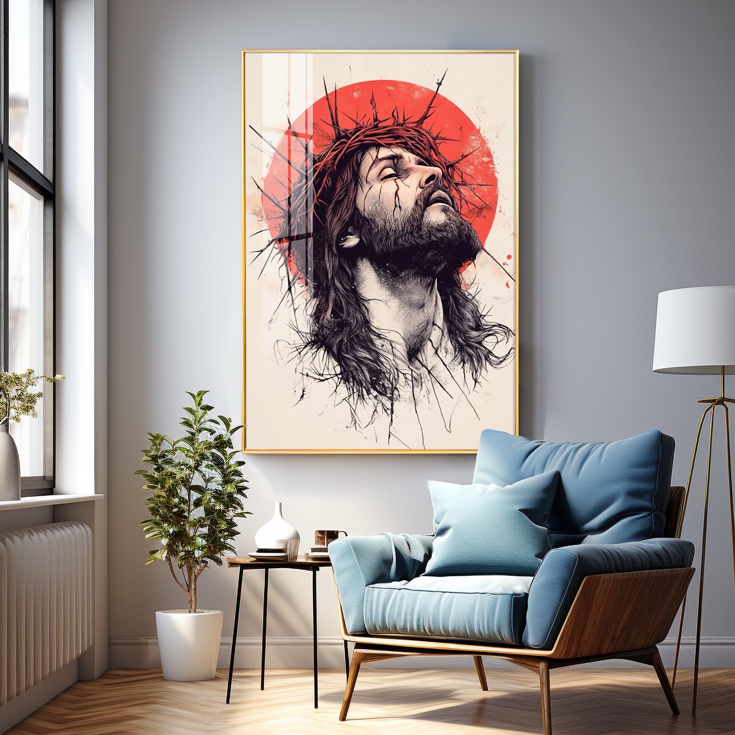 Jesus Christ Spiritual Reflection Premium Acrylic Wall Art