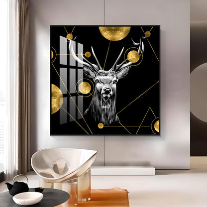 Light Luxury Elk Abstract Art Living Room Premium Acrylic Square Wall Art