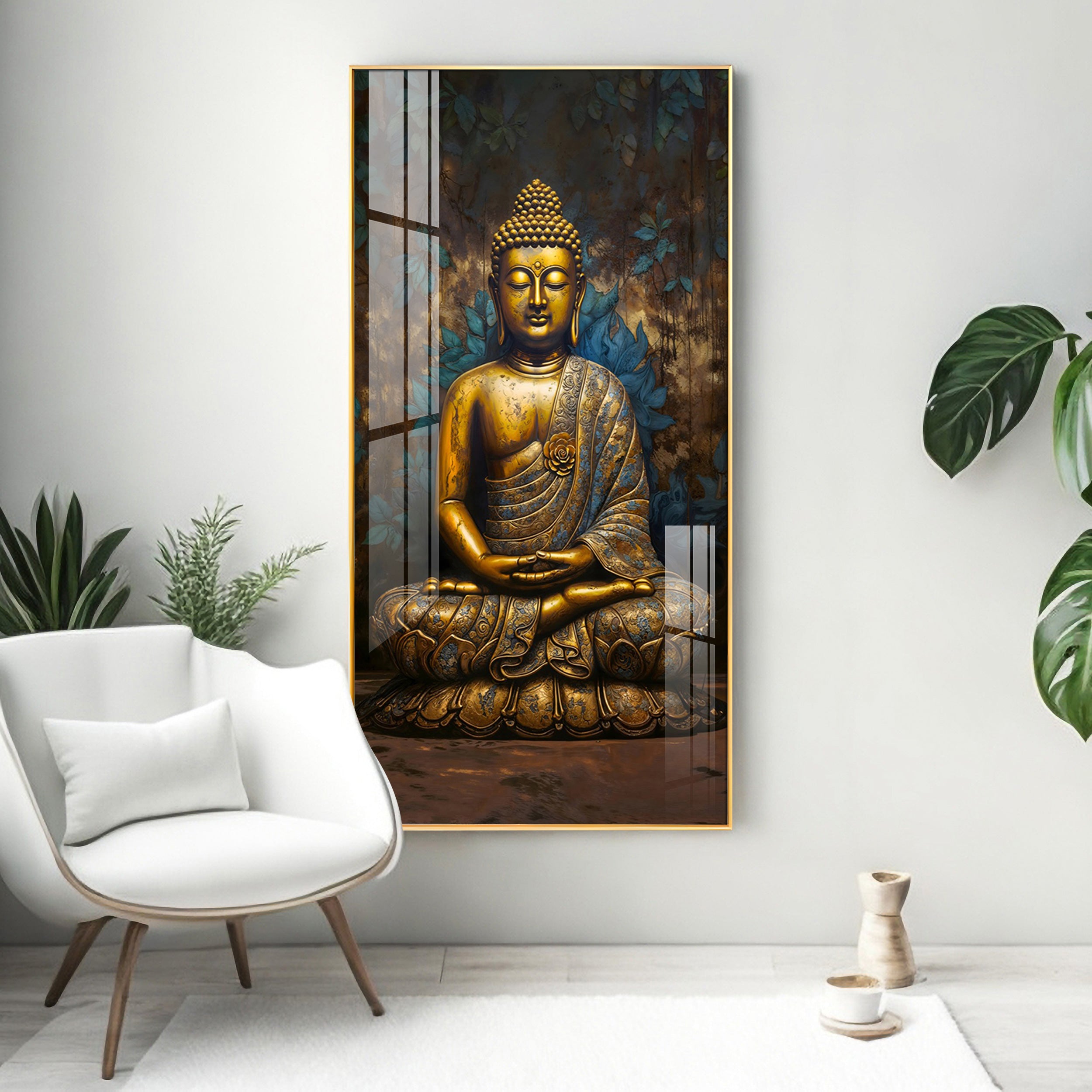 Tranquil Vista Buddha Premium Acrylic Vertical Wall Art