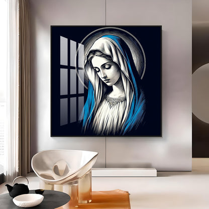 Portrait of the Virgin Mary Premium Acrylic Square Wall Art