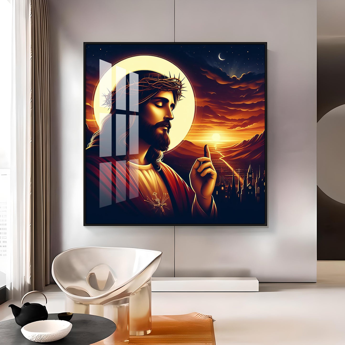 Lord Jesus Christ Premium Acrylic Square Wall Art