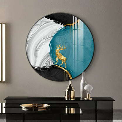 Chromatic Abstract Premium Acrylic Round Wall Art