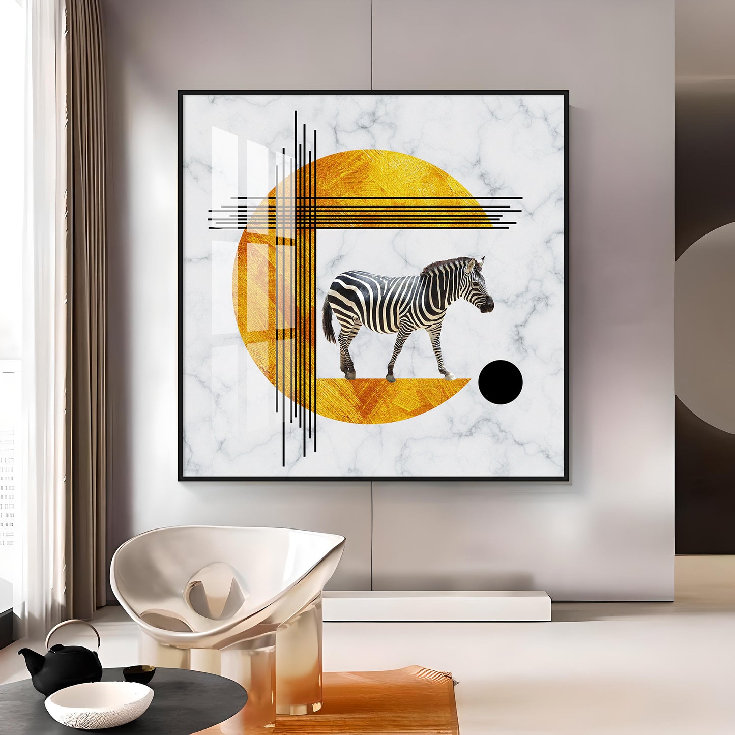 Roaming Zebra Premium Acrylic Square Wall Art