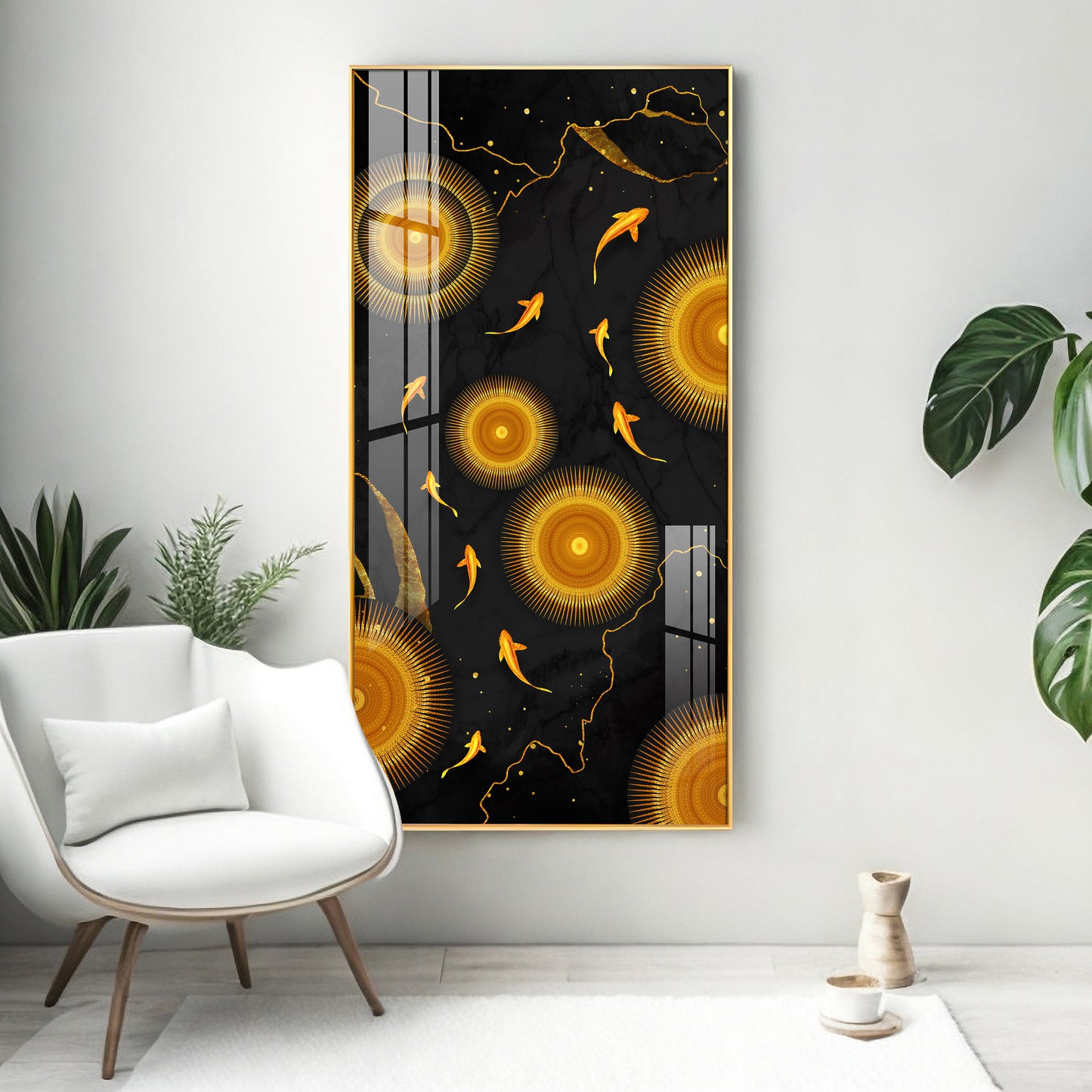 Golden Desire Premium Acrylic Vertical Wall Art