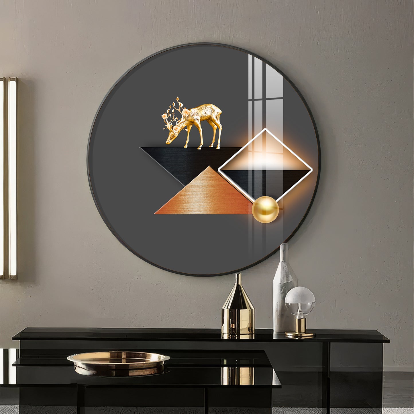 Abstract Realm Premium Acrylic Round Wall Art