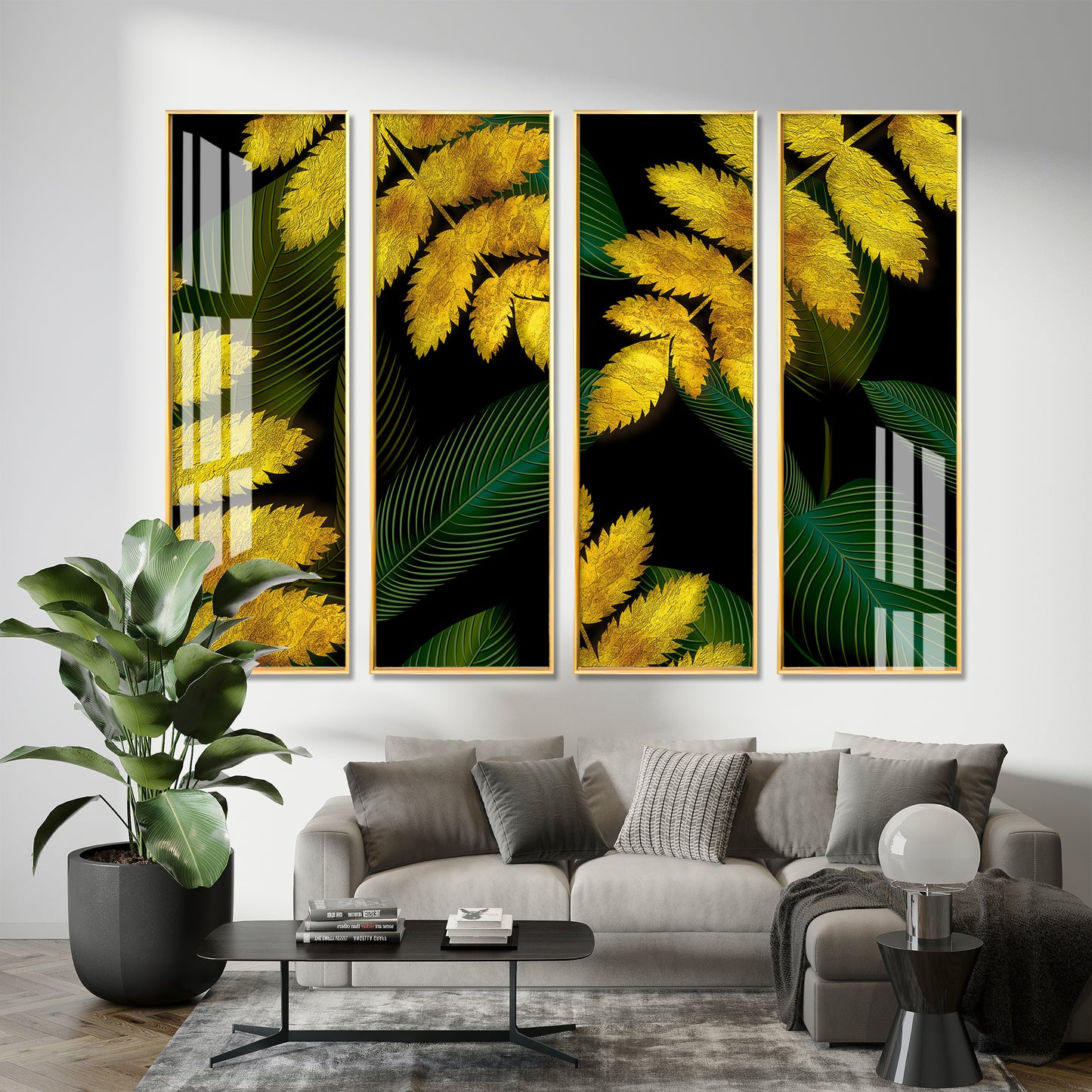 Autumn Season Premium Acrylic Vertical Wall Art (set of 4)