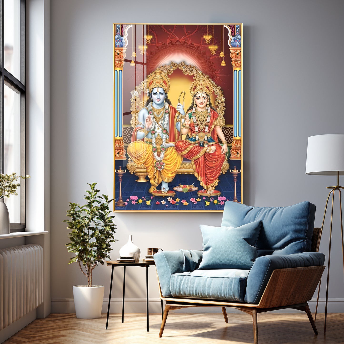 Sita Ram Premium Acrylic Vertical Wall Art