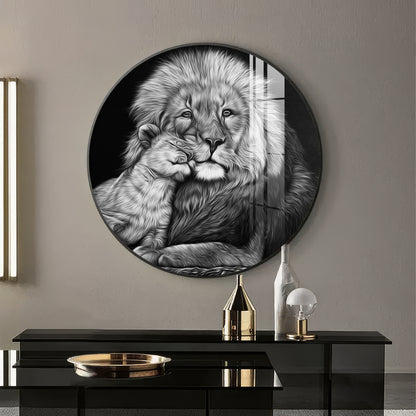 The Lion Emblem Premium Acrylic Round Wall Art