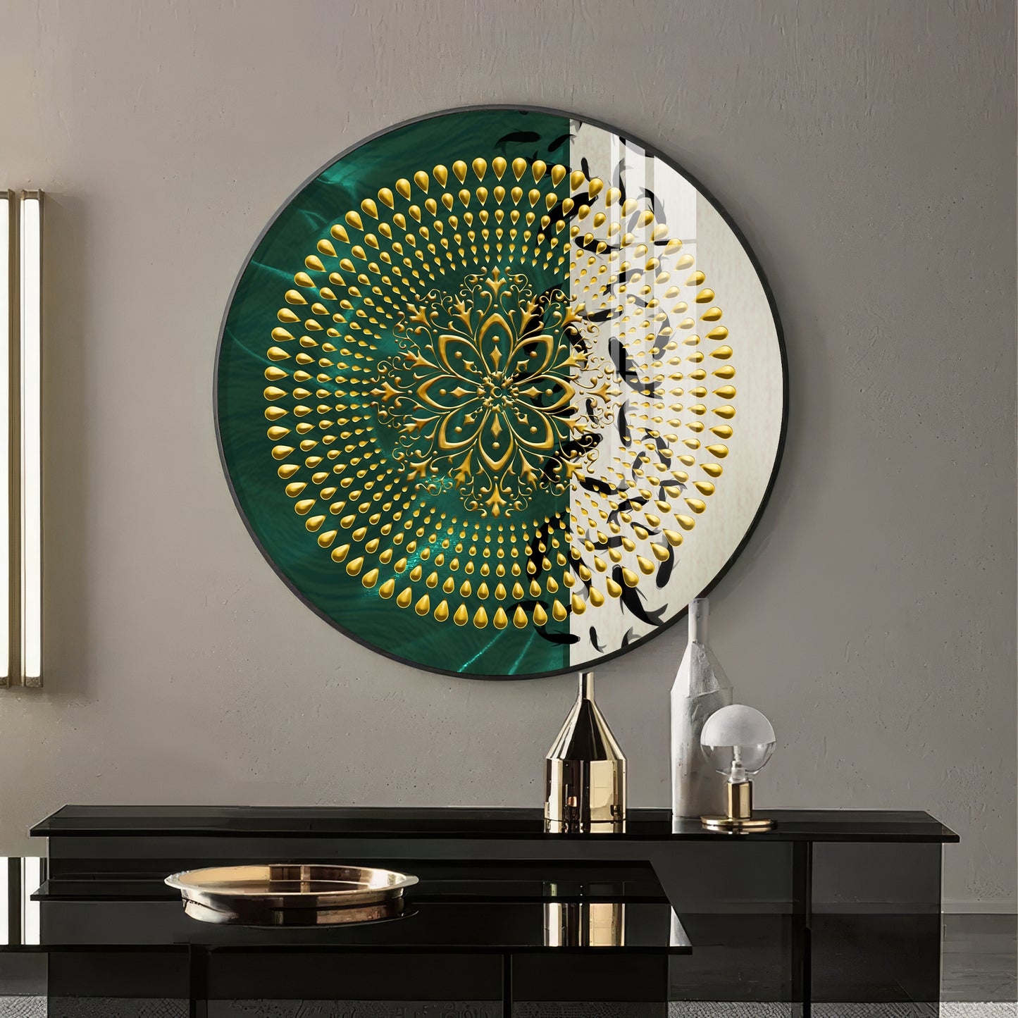 Golden Grove Premium Acrylic Round Wall Art