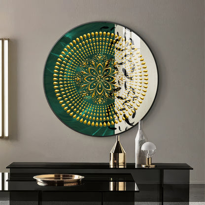 Golden Grove Premium Acrylic Round Wall Art
