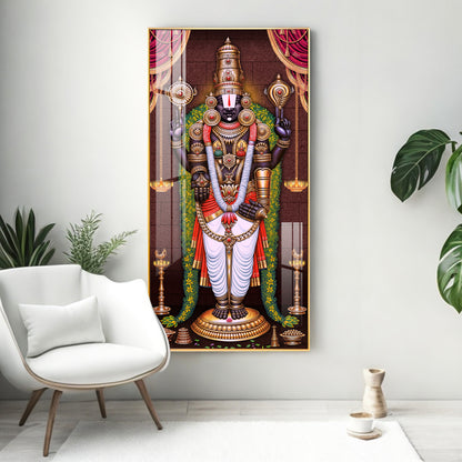 Lord Venkateswara Tirupati Balaji Premium Acrylic Vertical Wall Art