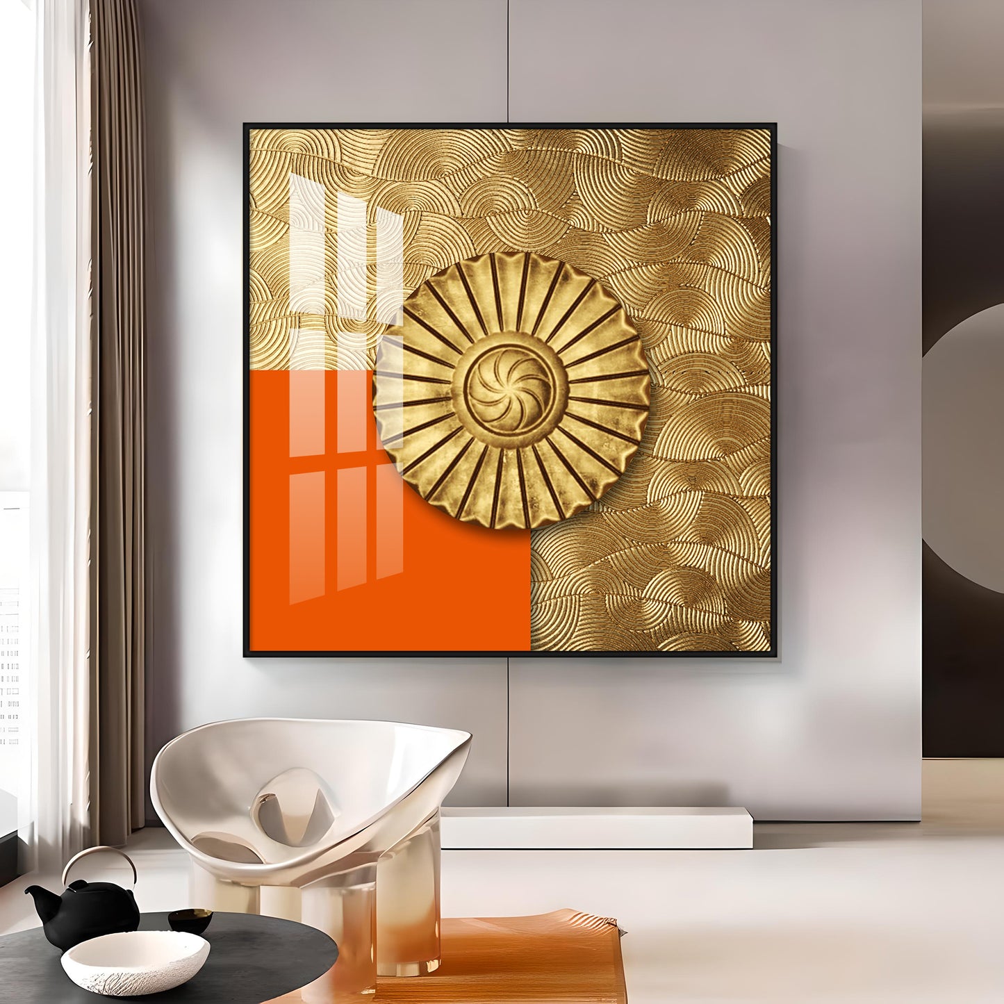 Luxury Golden Mandala Premium Acrylic Square Wall Art