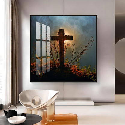 Jesus Christ Cross Premium Acrylic Square Wall Art