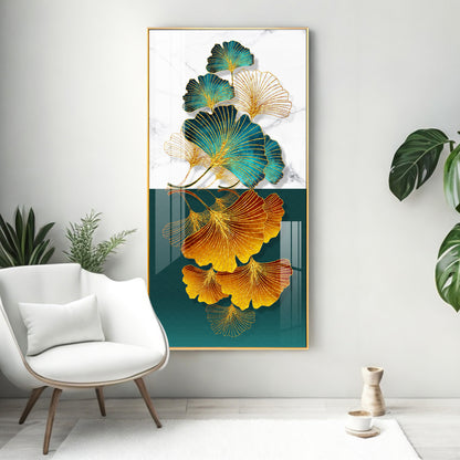 Simple Ginkgo Leaf Light Luxury Premium Acrylic Vertical Wall Art