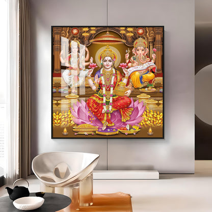 Enchanted Laxmi Ji Divinity Premium Acrylic Square Wall Art