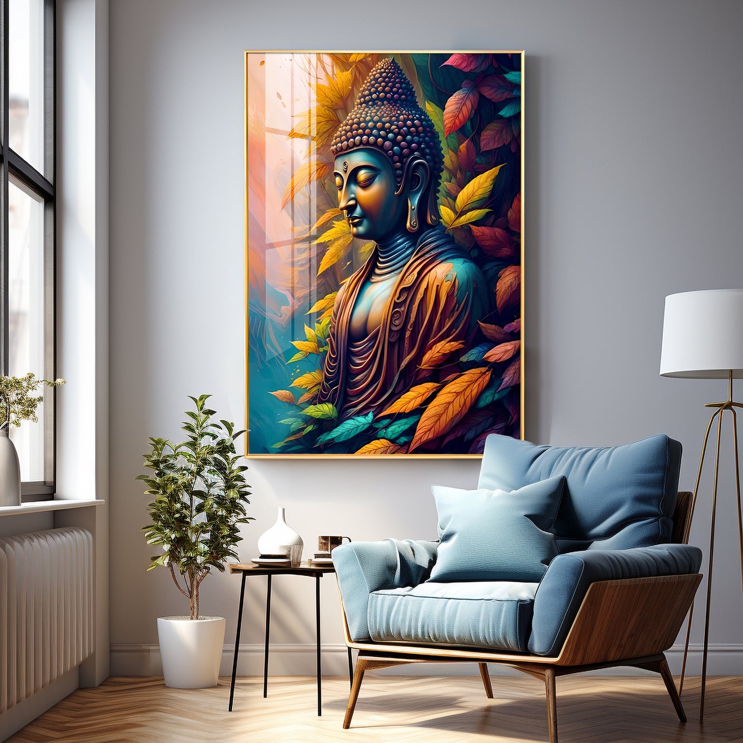 Indianara Buddha Premium Acrylic Vertical Wall Art