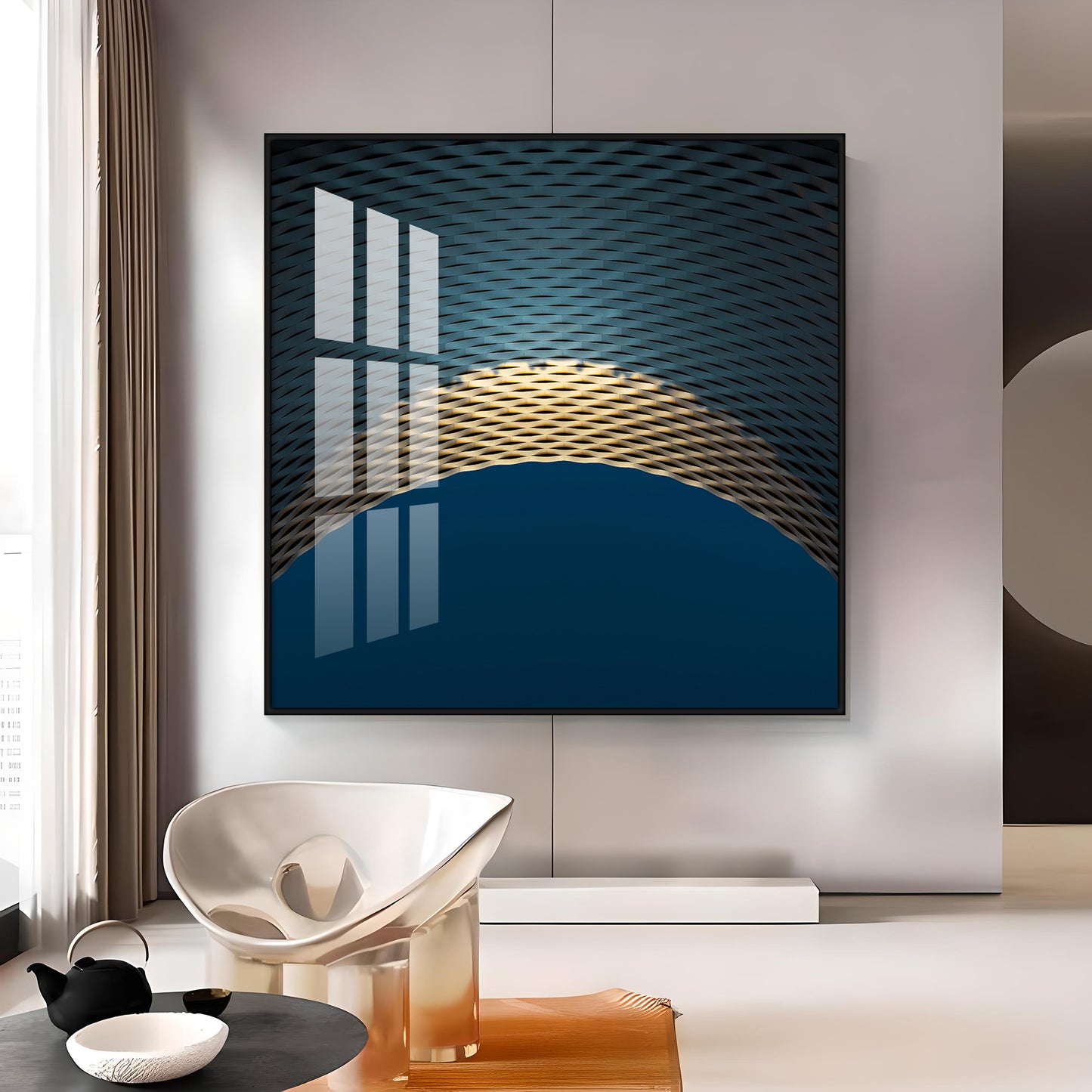 Between The Blues Premium Acrylic Square Wall Art