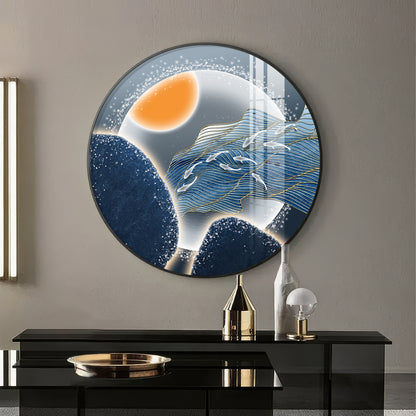 Glacier Koi Fish Premium Acrylic Round Wall Art