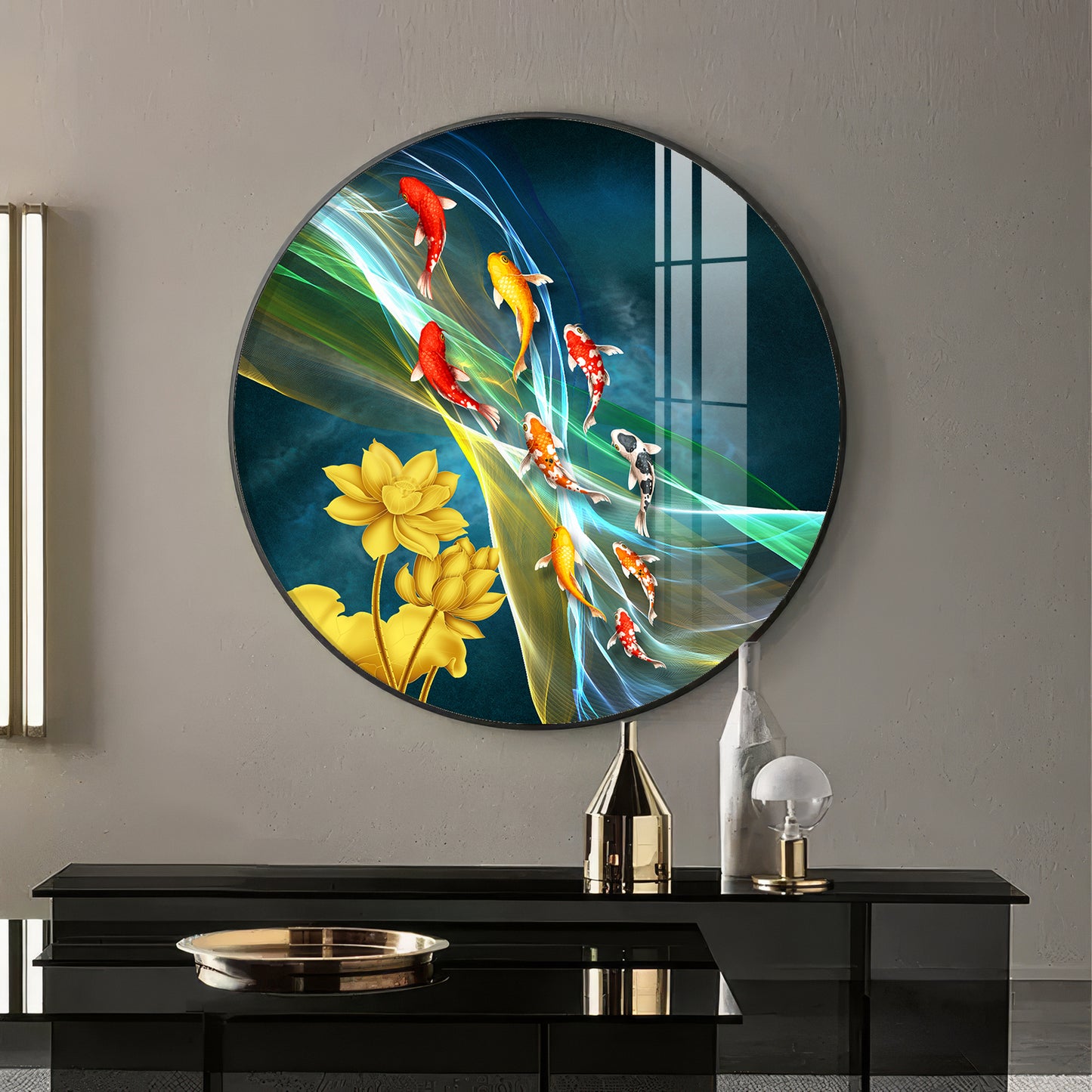 Aquatic Harmony Premium Acrylic Round Wall Art