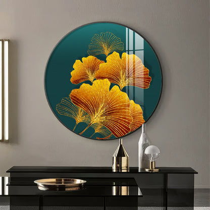 Sunlit Blossom Premium Acrylic Round Wall Art
