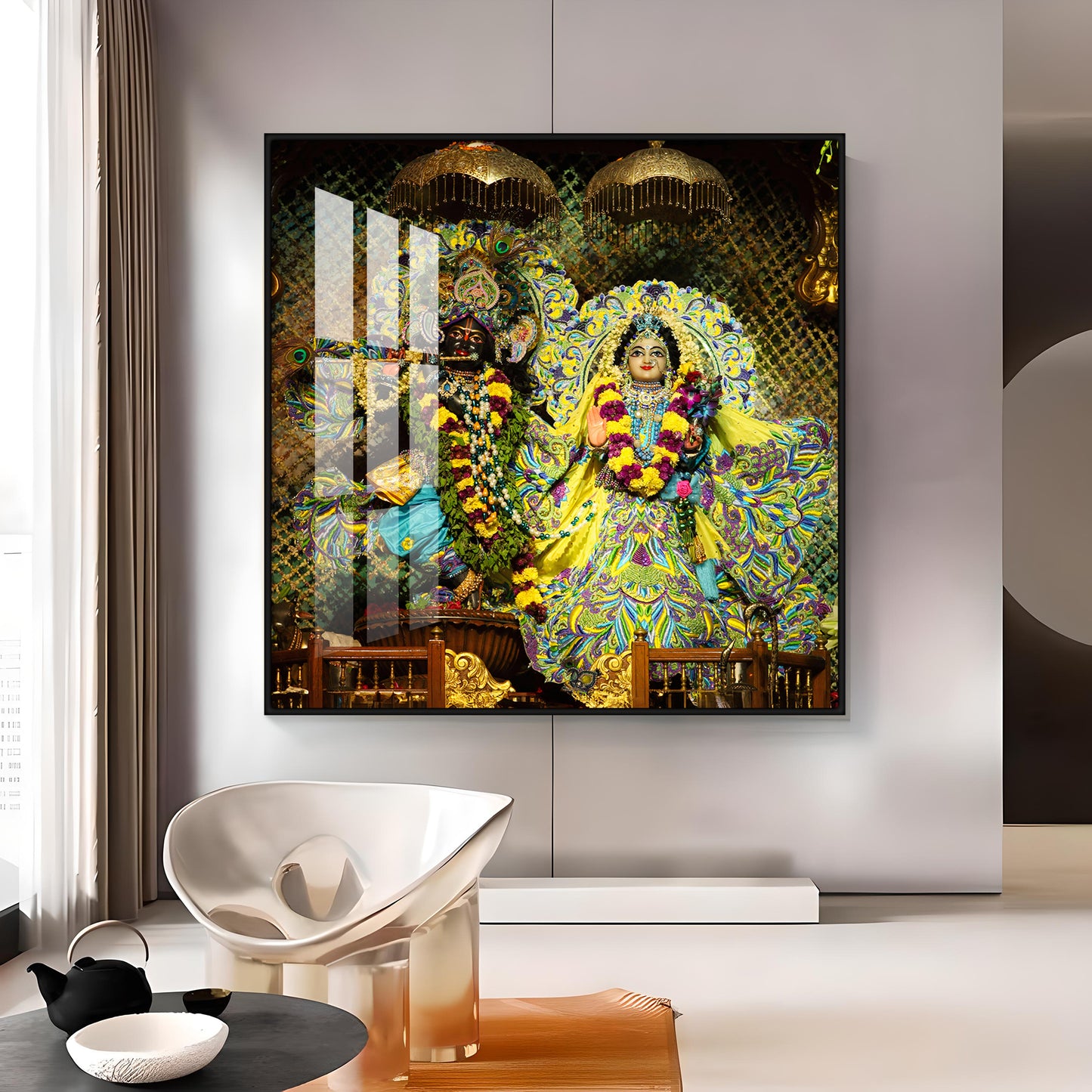 Radha Krishna Premium Acrylic Square Wall Art