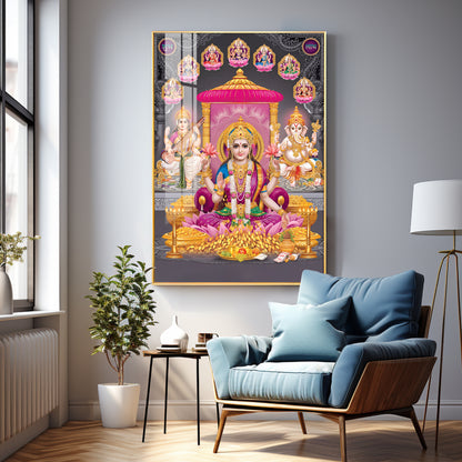 Goddess Laxmi Ji Virtues Premium Acrylic Vertical Wall Art