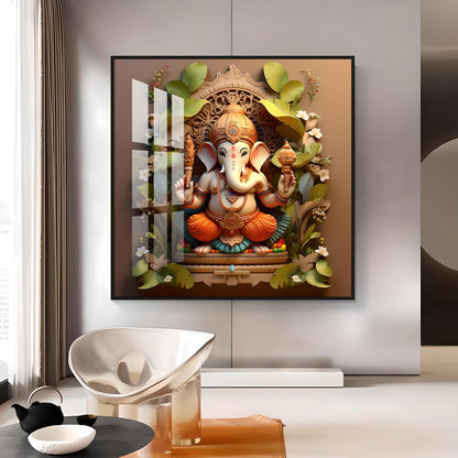 Ekdanta Maharaj Premium Acrylic Square Wall Art