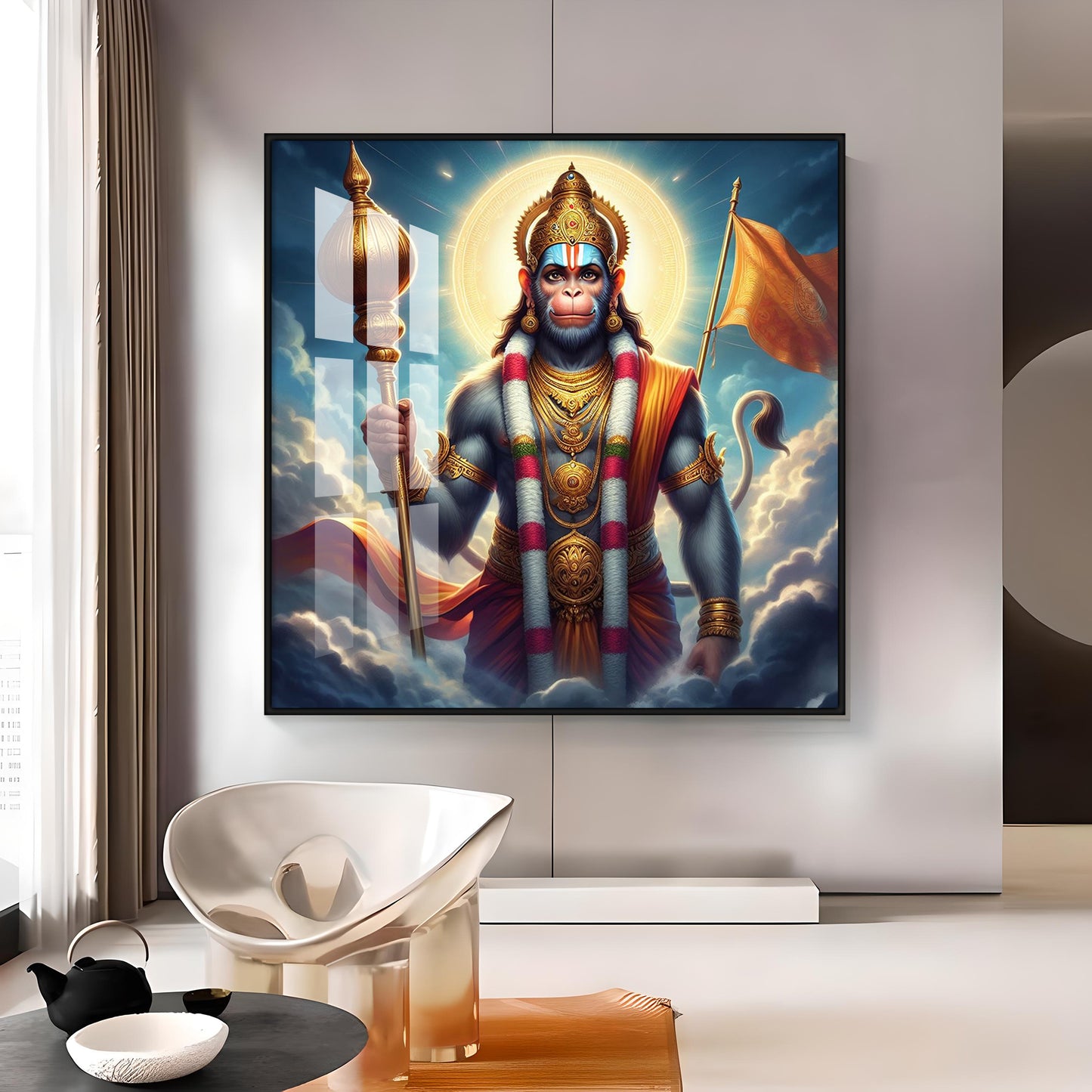 Jai Bajrang Bali Premium Acrylic Square Wall Art