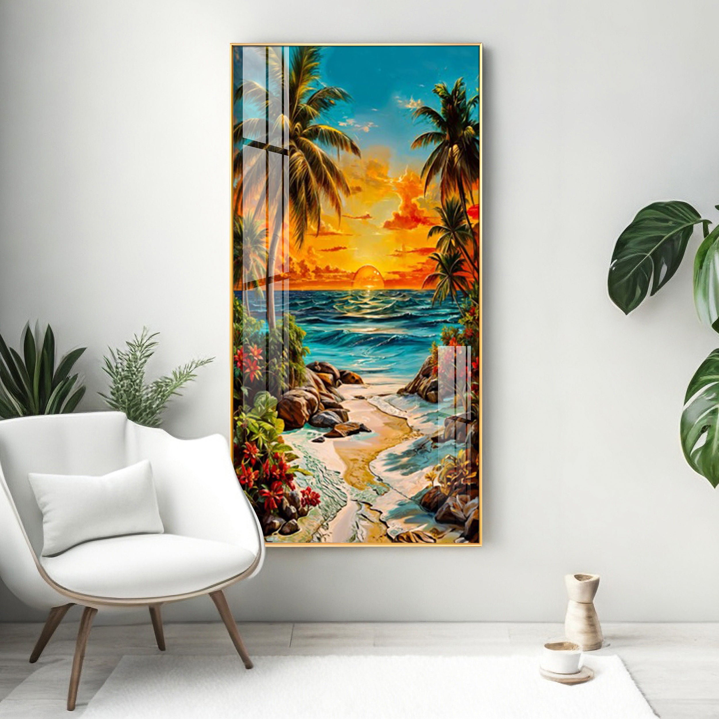 Coastal Bliss Premium Acrylic Vertical Wall Art