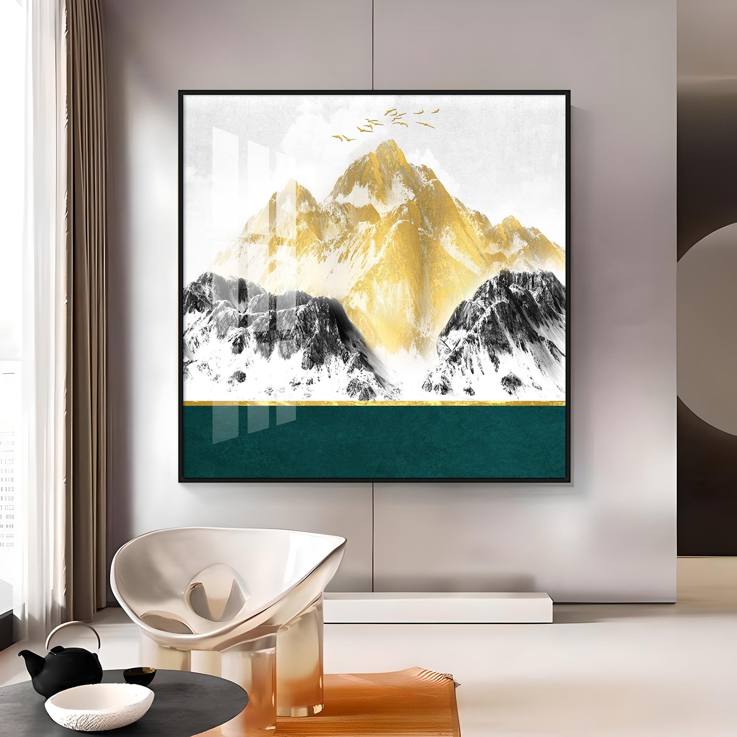 The Emerald Peak Acrylic Square Wall Art