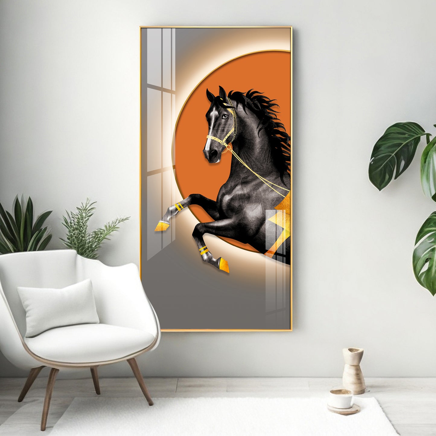 Luxury Court Horse Premium Acrylic Vertical Wall Art