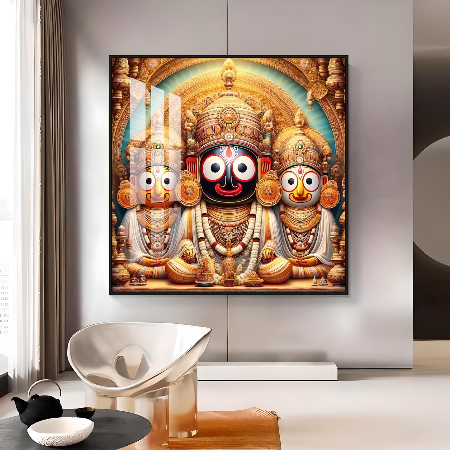 Celestial Harmony of Lord Jagannath Premium Acrylic Square Wall Art