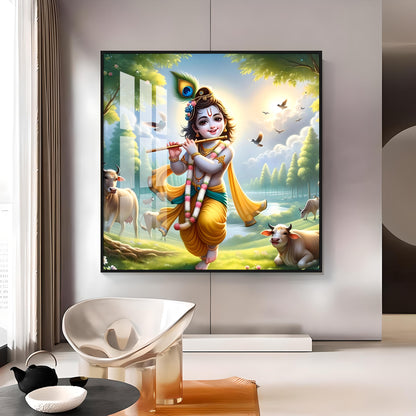 Natkhat Gopal Premium Acrylic Square Wall Art