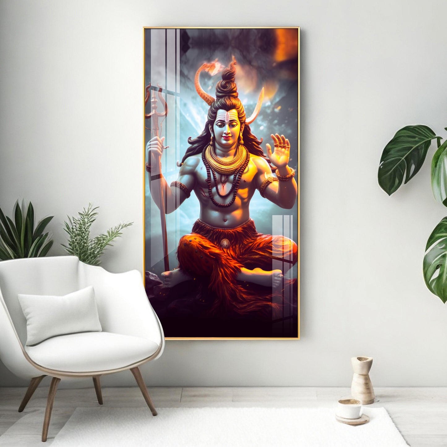 Har Har Mahadev Premium Acrylic Vertical Wall Art