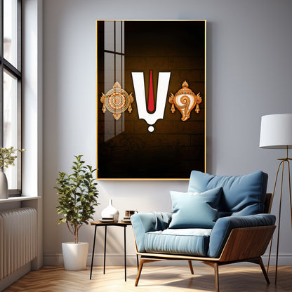 Tirupati Balaji Tilak Premium Acrylic Vertical Wall Art