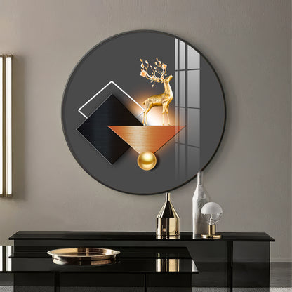 Antler Aesthetic Premium Acrylic Round Wall Art