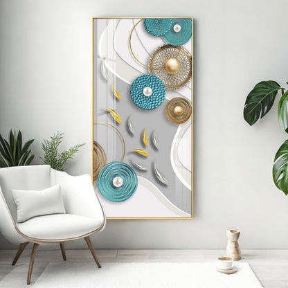 Silver & Golden Koi Fish Premium Acrylic Vertical Wall Art