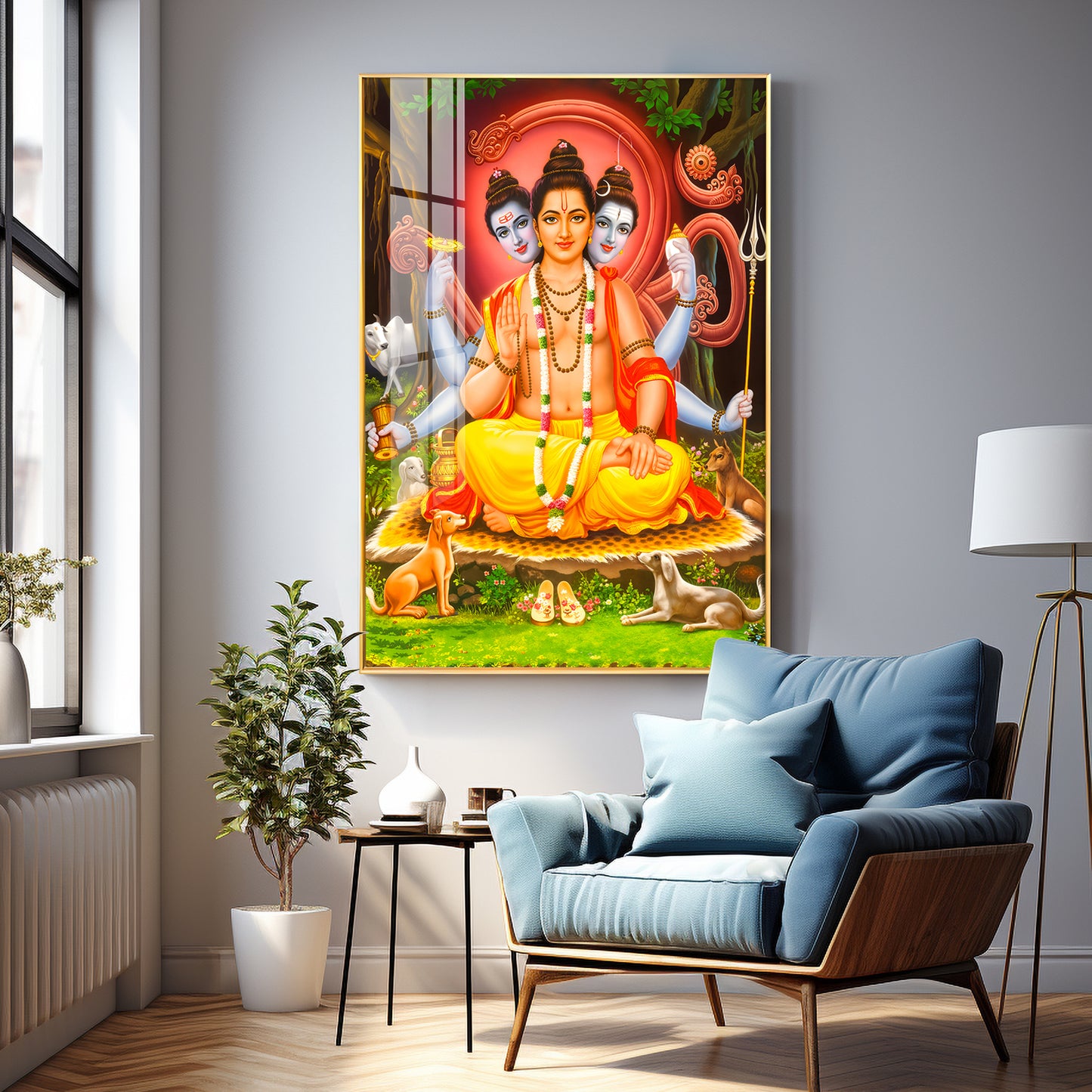 Lord Dattatreya Premium Acrylic Vertical Wall Art