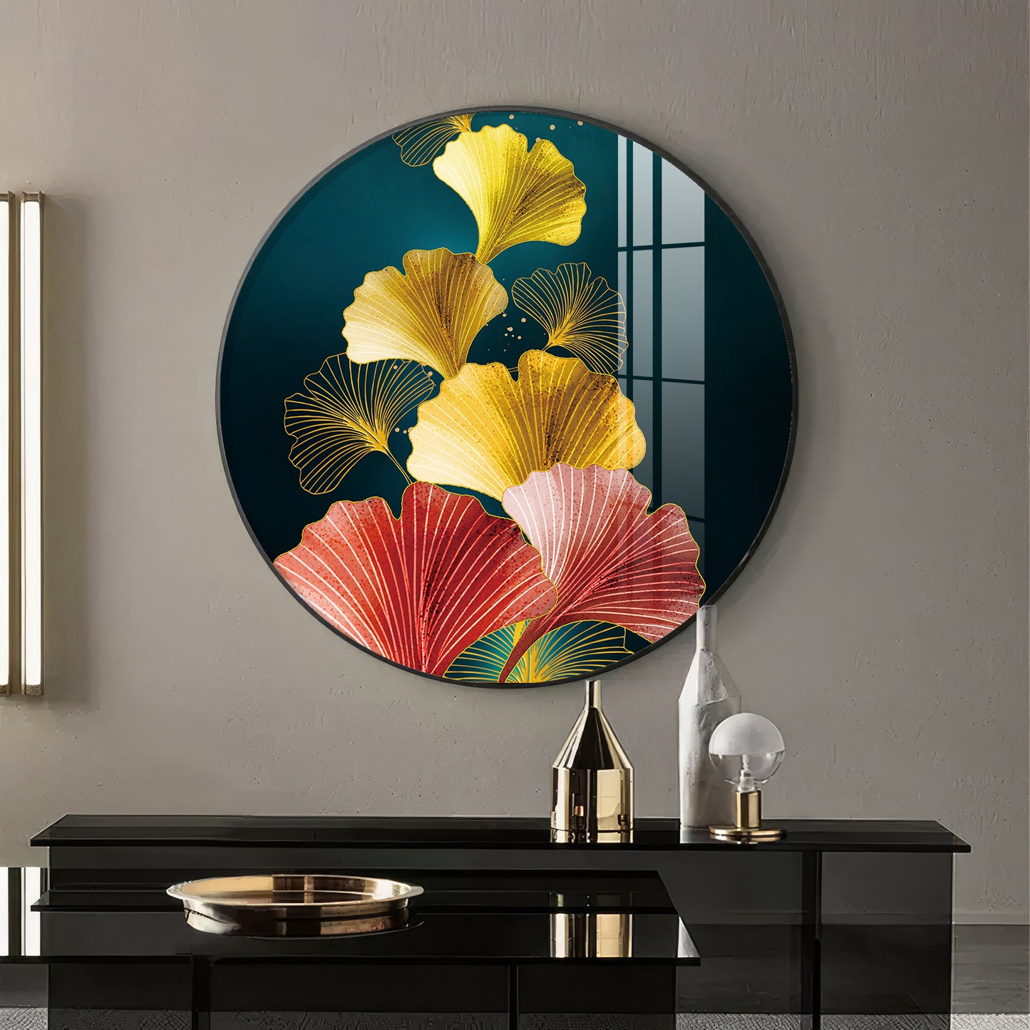 Colorful Petals Premium Acrylic Round Wall Art
