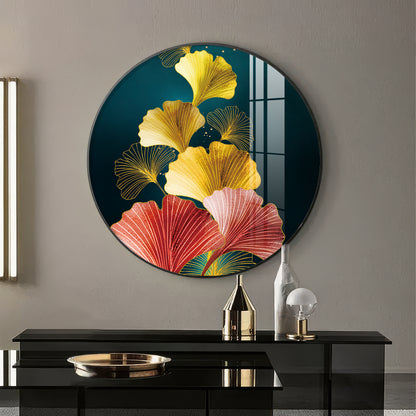 Colorful Petals Premium Acrylic Round Wall Art