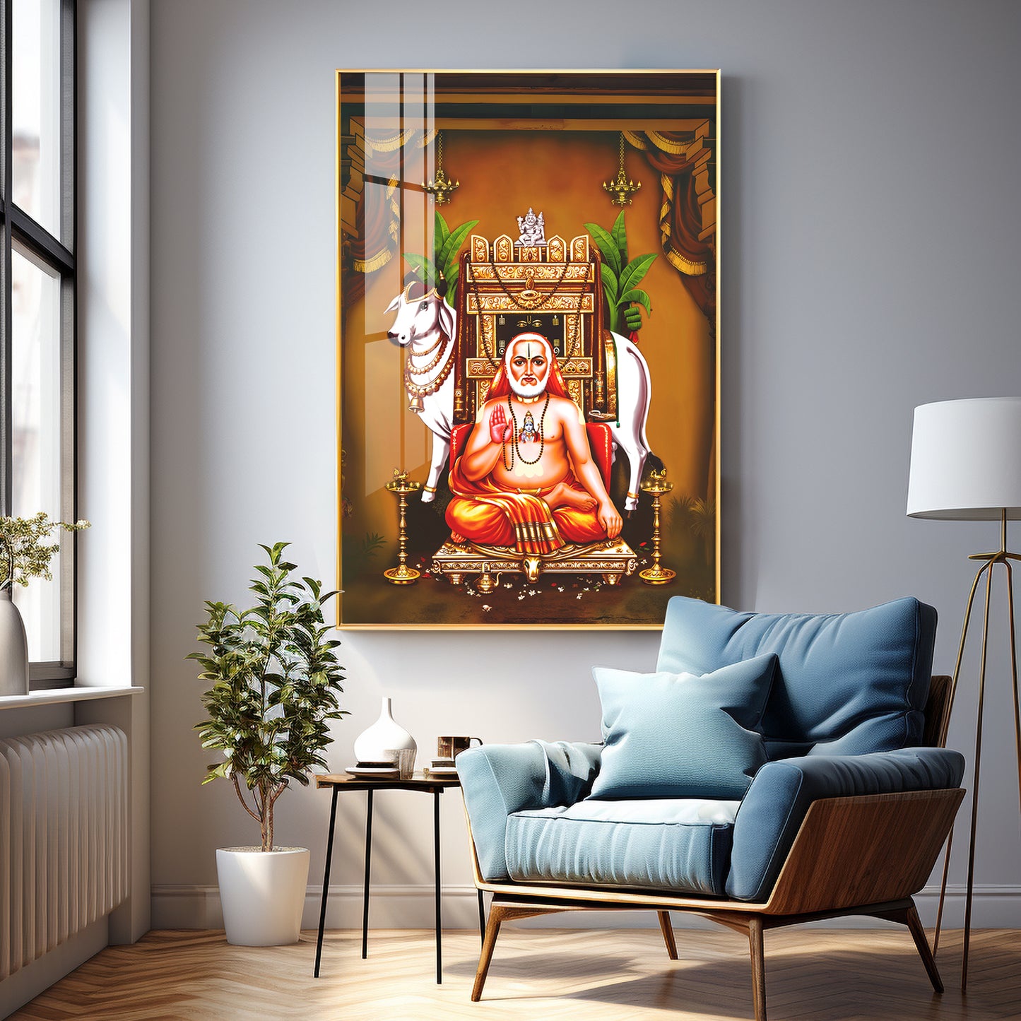 Sri Raghavendra Swamy Premium Acrylic Vertical Wall Art