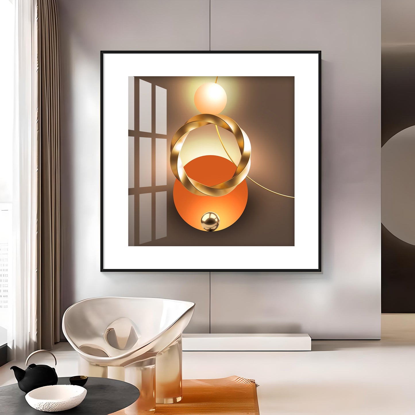 Light And Shadow Premium Acrylic Square Wall Art